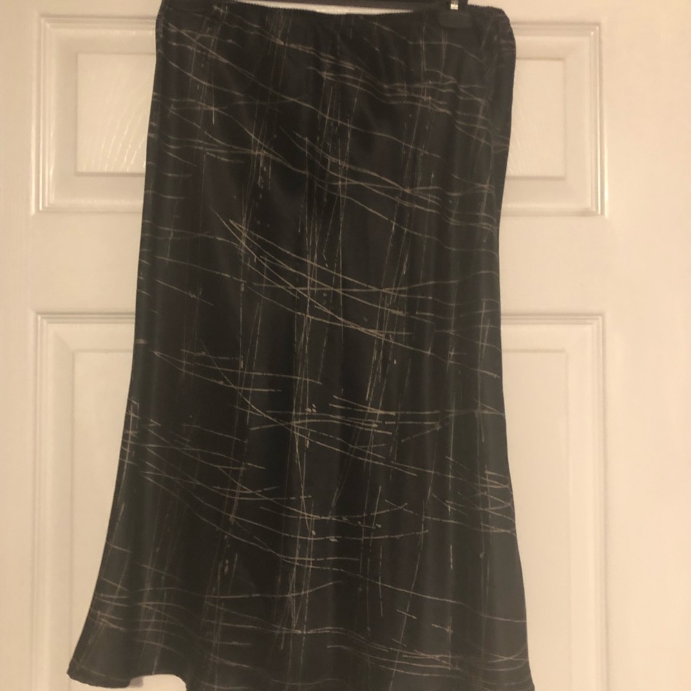 Black and white silk skirt